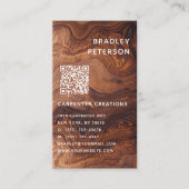 Carte De Visite QR Code Construction de menuiserie moderne en bois (Devant)