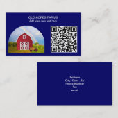 Carte De Visite QR Code Country Farm Red Barne Blue Sky Nom (Devant / Derrière)