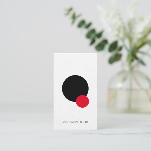 Carte De Visite QR Code Creative Contemporary Black Red Circle (Debout devant)