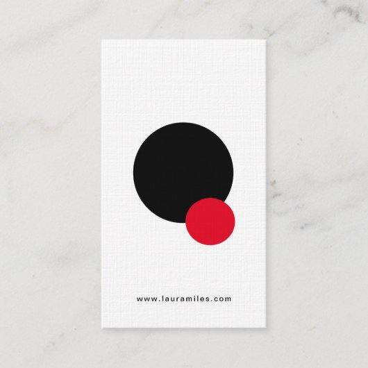 Carte De Visite QR Code Creative Contemporary Black Red Circle (Devant)