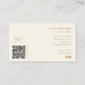 Carte de visite QR Code Crème Rose Pastel Boulange (Dos)