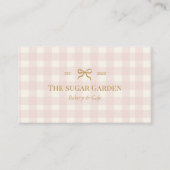 Carte de visite QR Code Crème Rose Pastel Boulange (Devant)