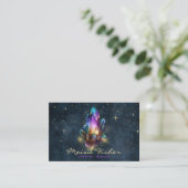 Carte De Visite QR Code Crystal Healer Reiki Celestial Stars (Debout devant)