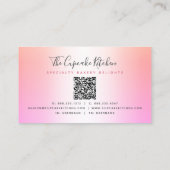Carte De Visite QR Code Cupcake Bakou Chef Parties scintillant ros (Dos)