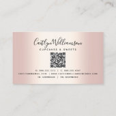 Carte De Visite QR Code Cupcake Boulangerie Chef Parties scintilla (Dos)