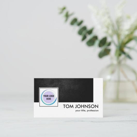 Carte De Visite QR Code Custom Design Contact virtuel Gras noir (Debout devant)