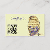 Carte De Visite QR Code Custom Music & Bird Business Card (Dos)