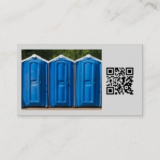 Carte De Visite QR Code, Custom Portable Toilet Rentals (Dos)