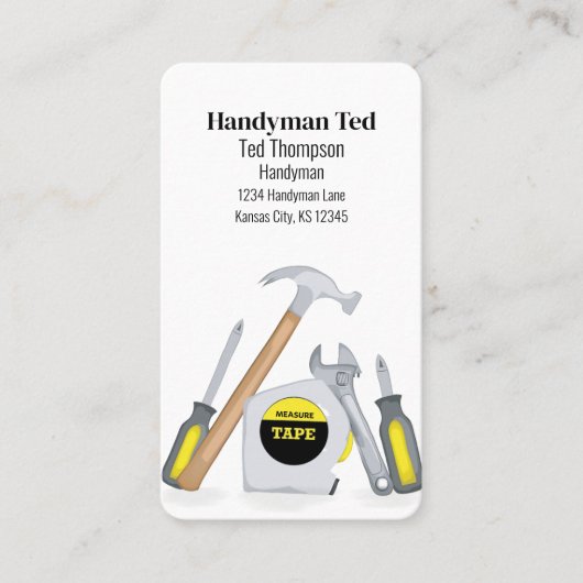 Carte De Visite QR Code Custom Social Media Handman Tools (Devant)