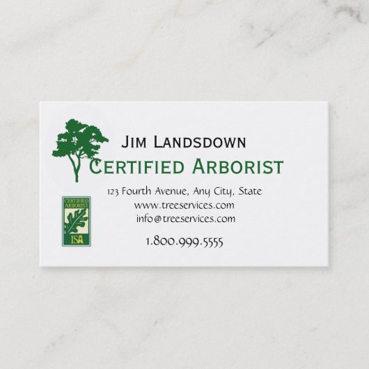 Carte De Visite QR Code Custom Tree Arborist Business Card (Devant)