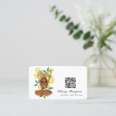 Carte de visite QR Code Dame Santé et Forme (Debout devant)