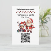 Carte de visite QR Code de deux faces du Père Noël (Debout devant)