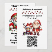 Carte de visite QR Code de Père Noël deux faces (Devant / Derrière)