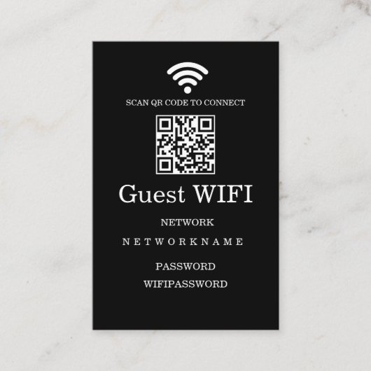 Carte de visite Qr Code de réseau Wifi Morden (Devant)