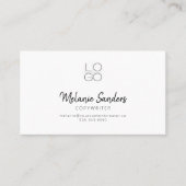 Carte de visite QR CODE de script noir et blanc mo (Devant)