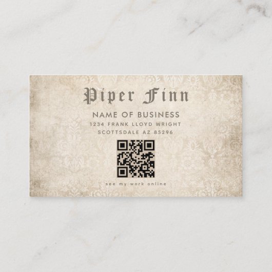 Carte De Visite QR Code Demask personnalisé Artiste de tatouage Vi (Dos)