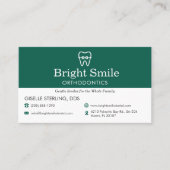 Carte De Visite QR Code Dentist & Orthodontics Office Braces Logo (Devant)