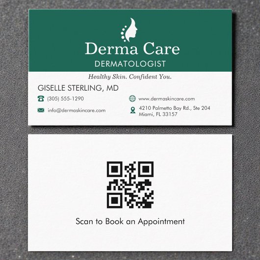 Carte De Visite QR Code Dermatologist Office Skin Care Icon