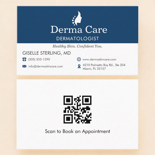 Carte De Visite QR Code Dermatologist Skin Doctor Office 