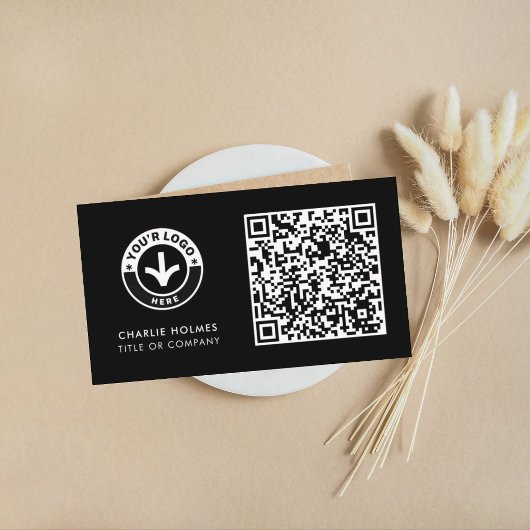 Carte de visite QR Code | Design Moderne Noir