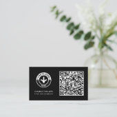 Carte de visite QR Code | Design Moderne Noir (Debout devant)