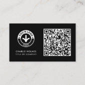 Carte de visite QR Code | Design Moderne Noir (Devant)