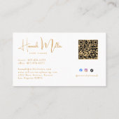 Carte de visite QR Code d'événement de script élég (Dos)