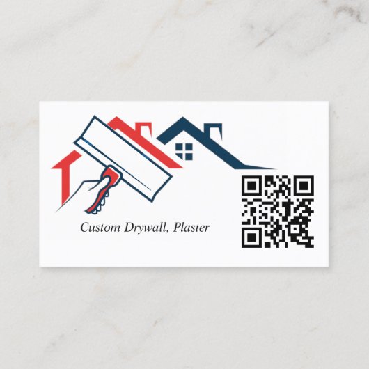 Carte De Visite QR Code Drywall, Plaster, Sheetrock Finishing  (Dos)