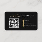 Carte de visite QR code écriture calligraphique Or (Dos)