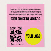 Carte de visite QR Code éditable Logo Moderne Rose (Extérieur déplié)