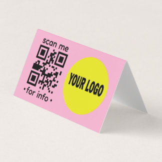 Carte de visite QR Code éditable Logo Moderne Rose