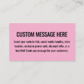 Carte de visite QR Code éditable Logo Moderne Rose (Dos)