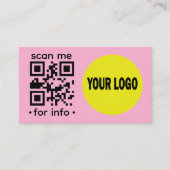 Carte de visite QR Code éditable Logo Moderne Rose (Devant)