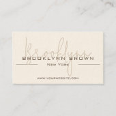 Carte De Visite QR Code élégant Classy Classy Minimalist Brown (Devant)