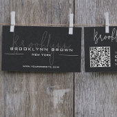 Carte De Visite QR Code élégant Classy Classy Minimalist Noir