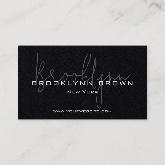 Carte De Visite QR Code élégant Classy Classy Minimalist Noir (Devant)