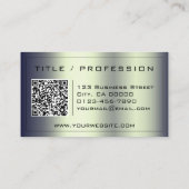 Carte De Visite QR Code élégant couleur Turquoise foncé dégradé Cl (Dos)