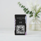 Carte De Visite QR Code Elegant Monogramme Connectez-vous avec nou (Debout devant)