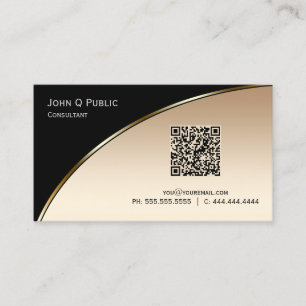 Carte De Visite QR CODE Élégant professionnel moderne Black Gold