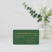 Carte de visite QR Code élégante verte émeraude et (Debout devant)