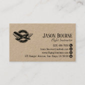 Carte De Visite QR Code Employé Professionnel Pilote Avion (Devant)