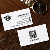 Carte De Visite QR Code Employé Professionnel Pilote Avion