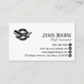 Carte De Visite QR Code Employé Professionnel Pilote Avion (Devant)