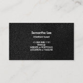 Carte de visite QR Code en cuir noir Logo moderne (Dos)