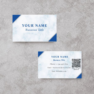 Carte de visite QR Code en marbre blanc efficace