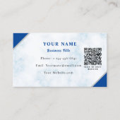 Carte de visite QR Code en marbre blanc efficace (Devant)