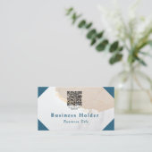 Carte de visite QR Code en marbre blanc élégante e (Debout devant)