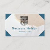 Carte de visite QR Code en marbre blanc élégante e (Devant)
