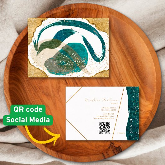 Carte de visite QR Code Entreprise Chic Sarcelle P