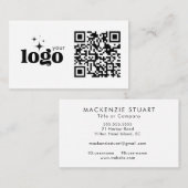 Carte De Visite QR Code Entreprise Votre Logo Ici Modèle moderne (Devant / Derrière)